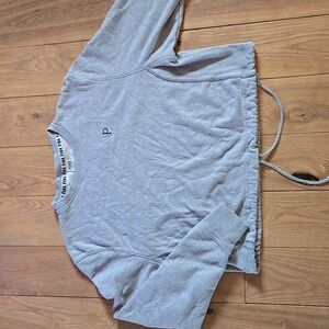 Pink Crop Top Sweatshirt, Large,  drawstring bottom